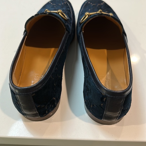 MEN'S GUCCI JORDAAN BLUE GG VELVET LOAFER Size 7.5=8US - Picture 5 of 17